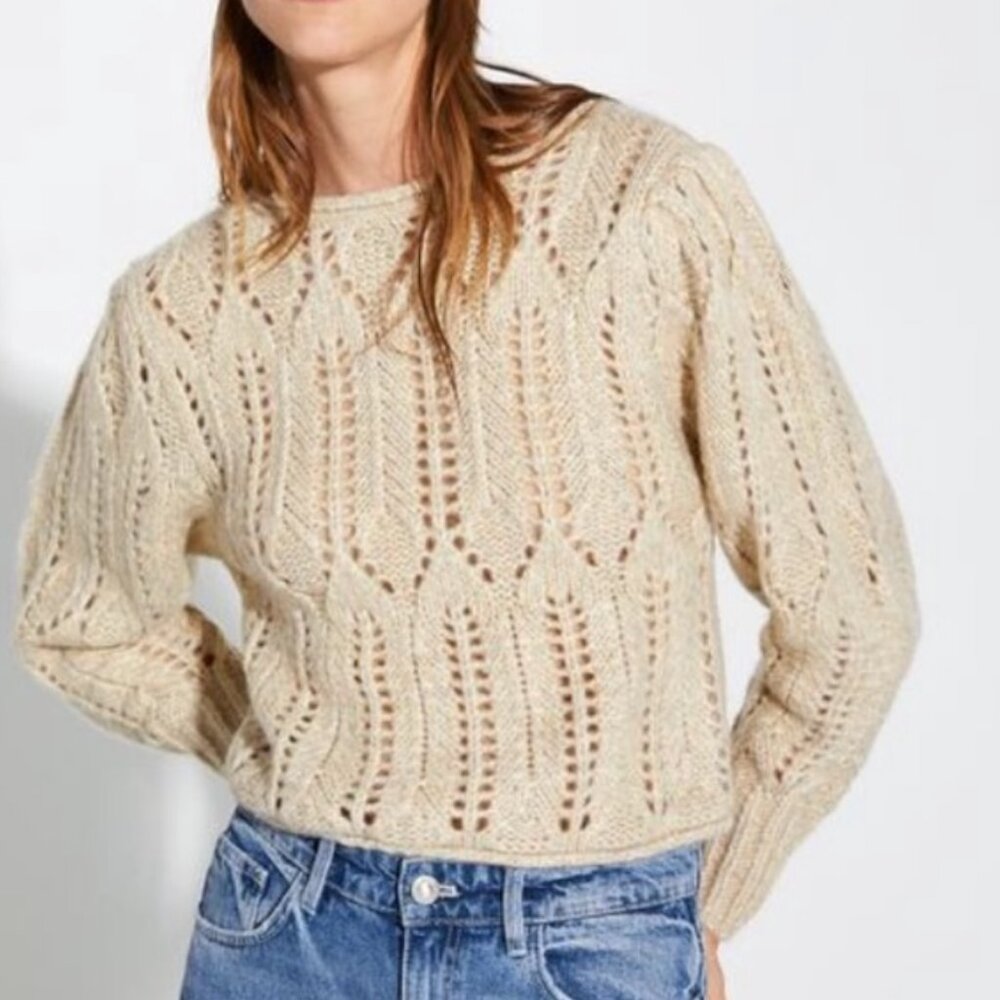 Zara Beige SPECIAL EDITION KNIT Chunky Sweater